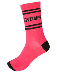 Hot Pink Print Socks