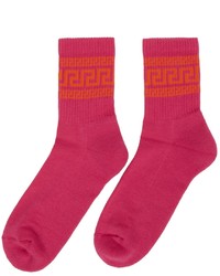 Versace Pink Greca Socks