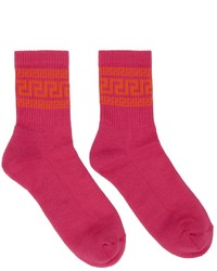 Versace Pink Greca Socks
