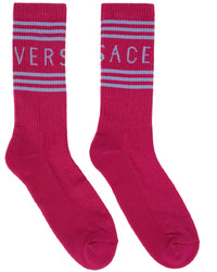 Versace Pink Logo Socks