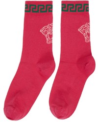 Versace Pink Medusa Greca Socks