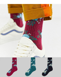 ASOS DESIGN Sports Style Socks With All Over Floral 3 Pack