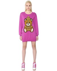Moschino Teddy Bear Intarsia Cotton Sweater Dress
