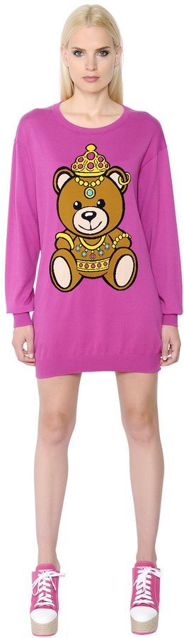 moschino teddy bear sweater dress