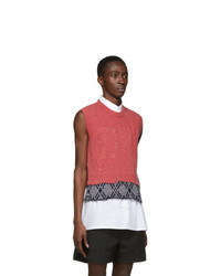 Raf Simons Pink Graphic Merino Wool Vest