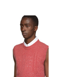 Raf Simons Pink Graphic Merino Wool Vest