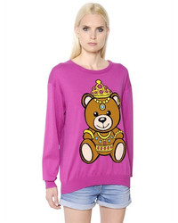Moschino Teddy Bear Intarsia Cotton Sweater