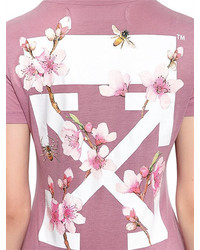 Off-White Cherry Blossom Fitted Jersey T Shirt