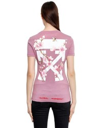 Off-White Cherry Blossom Fitted Jersey T Shirt