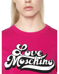 Love Moschino Printed Cropped Cotton Jersey T Shirt