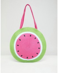 ASOS DESIGN Watermelon Print Circle Shopper Bag