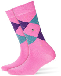 Hot Pink Print Wool Socks