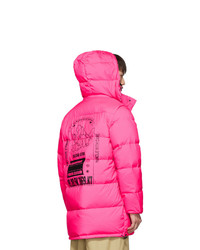 Kenzo Pink Down Elongated Puffer Jacket