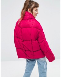 Asos Statet Puffer Jacket With Tie Neck