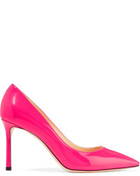 Jimmy Choo Romy 85 Patent Leather Pumps Bright Pink
