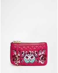 Love Moschino Quilted Clutch Bag With Embroidery