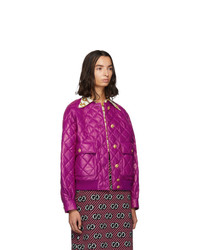 Gucci Pink Quilted Bomber Jacket