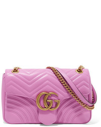 Gucci Gg Marmont Medium Quilted Leather Shoulder Bag Pink