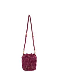 Miu Miu Pink Quilted Velvet Bucket Bag