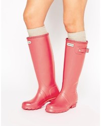 Hunter Original Tall Matte Bright Pink Wellington Boots