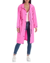 Avec Les Filles Water Resistant Raincoat With Removable Hood