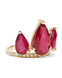 Jacquie Aiche 14 Karat Gold Ruby And Diamond Ring