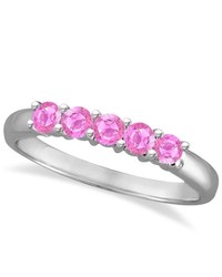 Allurez Five Stone Pink Sapphire Ring 14k White Gold