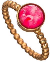 Ettinger UK Dara Ettinger Pink Dyed Druzy Karina Stackable Ring