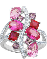 jcpenney Fine Jewelry Simulated Amethyst Pink Sapphire Ruby Sterling Silver Ring