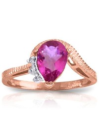 Galaxy Gold Products 14k Rose Gold Azur Pink Topaz Diamond Ring