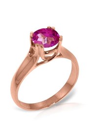 Galaxy Gold Products 14k Rose Gold Love Doesnt Outgrow Pink Topaz Ring
