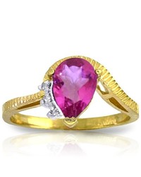 Galaxy Gold Products 14k Solid Gold Inspired Ideas Pink Topaz Diamond Ring