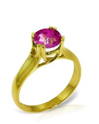 Galaxy Gold Products 14k Solid Gold Love Doesnt Outgrow Pink Topaz Ring
