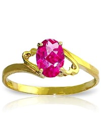 Galaxy Gold Products 14k Solid Gold Ring With Natural Pink Topaz