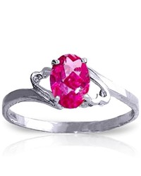 Galaxy Gold Products 14k White Gold Ring With Natural Pink Topaz