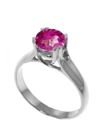 Galaxy Gold Products 14k White Gold Running Wild Pink Topaz Ring