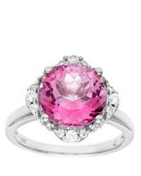 Pearlz Ocean Dsire Sterling Silver Pink Topaz And Cubic Zirconia Fashion Ring