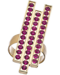 Shameless Jewelry Gold And Pink Crystal Art Deco Ring