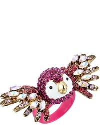 Betsey Johnson Tropical Pave Parrot Ring Ring