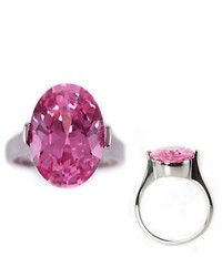 West Coast Jewelry Stainless Steel Pink Cz Ring Size 6