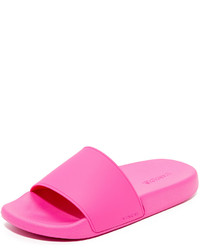 hot pink slide sandals
