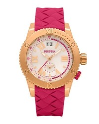 Brera Sirena Woven Silicone Strap Watch 40mm Pink Gold