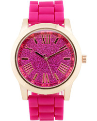 jcpenney Fashion Watches Glitter Dial Silicone Strap Watch