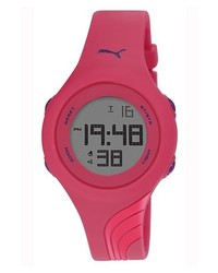 Puma Twist Digital Silicone Strap Watch 40mm Pink