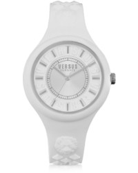 Versace Versus Fire Island Silicon And Silver Tone Stainless Steel Watch