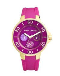 Vince Camuto Silicone Strap Watch 38mm Pink Gold