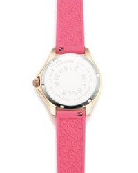 Michele Watches Cape Pink Topaz Rose Goldtone Stainless Steel Silicone Strap Watchpink