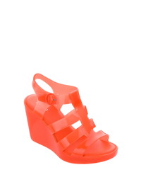 Hot Pink Rubber Wedge Sandals
