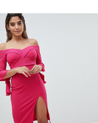 Hot Pink Ruffle Bodycon Dress