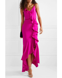 Marchesa Notte Med Ruffled Crepe Gown